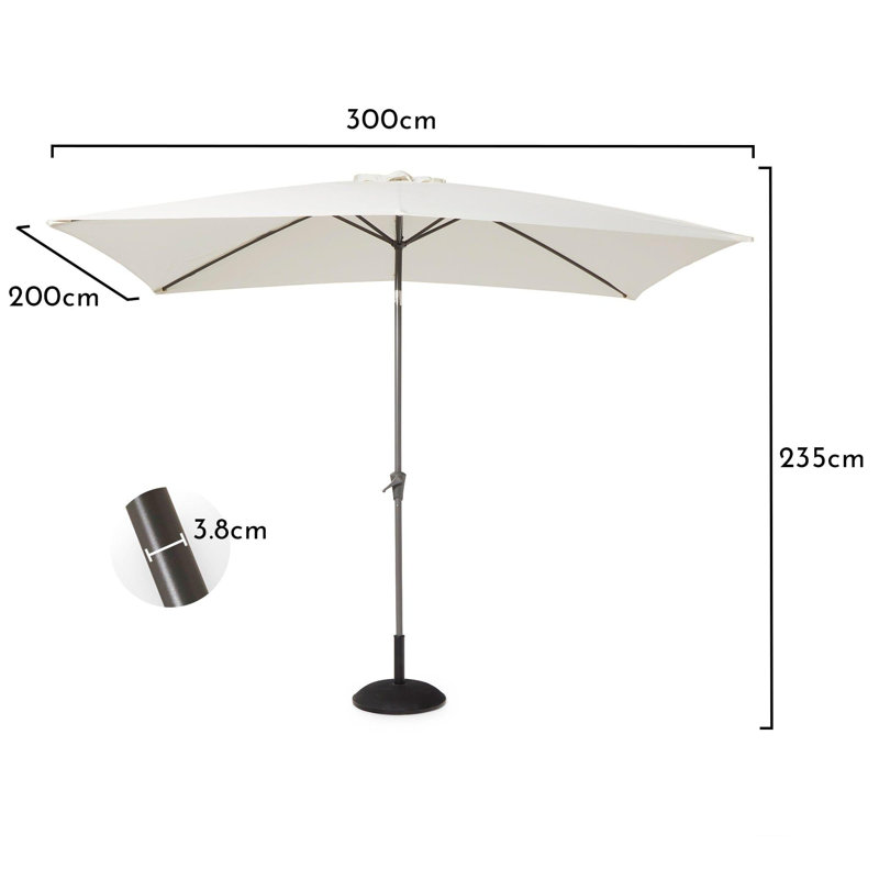 Nellwyn All Weather Wicker/Rattan 10 - Person with Cushions, Black/Cream Umbrella