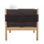 Fauteuil club d'extérieur en bois d'acacia avec tissage de corde de diamant et coussins