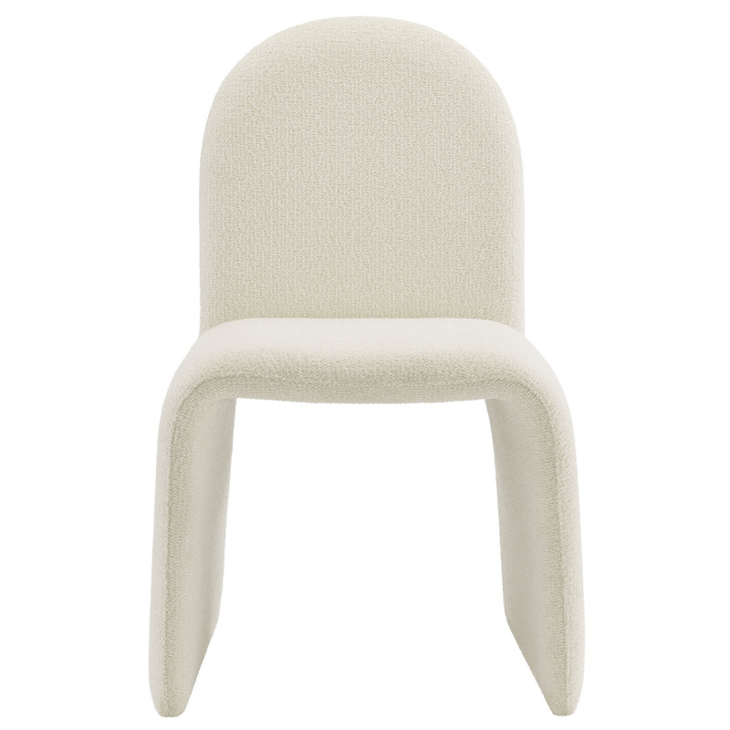 Chaise rembourrée Junia Boucle, Crème, crème