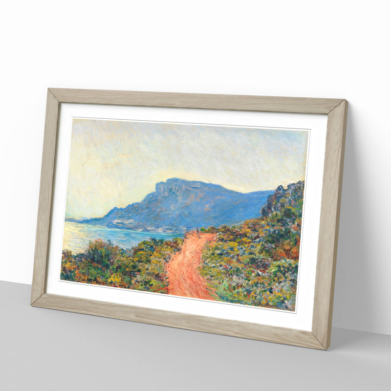 La Corniche Near Monaco by Claude Monet - Framed Print, 65cm H x 90cm W x 2cm D, Oak Framed