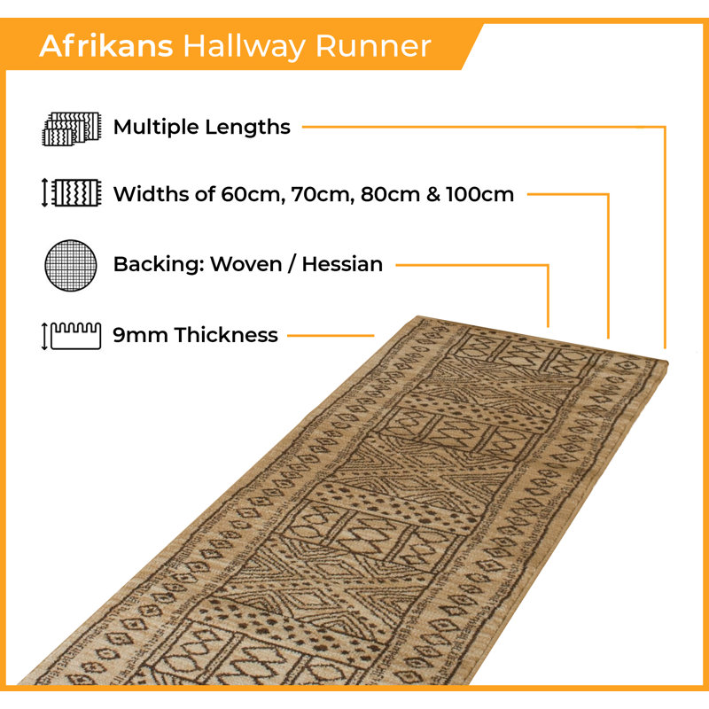 Runner Geometric Area Rug, Runner 100 x 300 cm