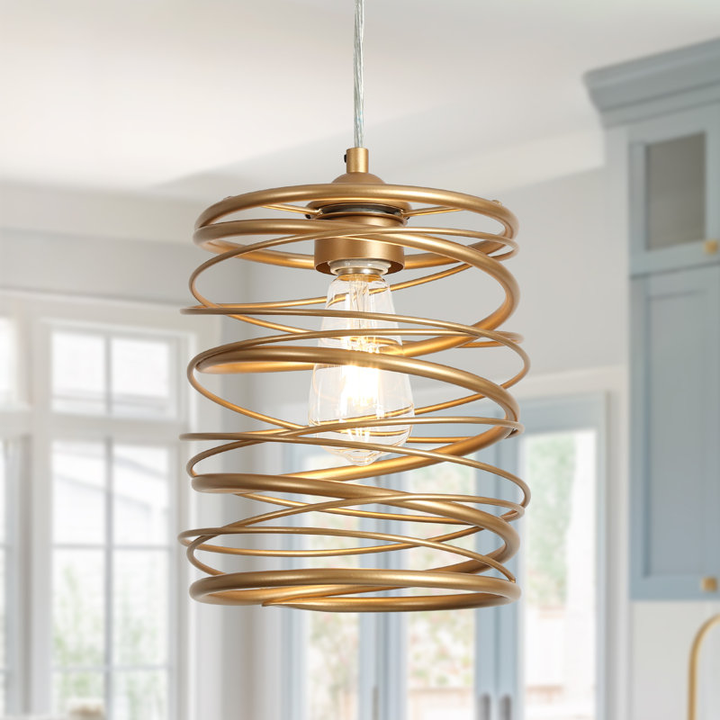 Luminaire suspendu pour îlot de cuisine 1 lumière Pepperdine, Or