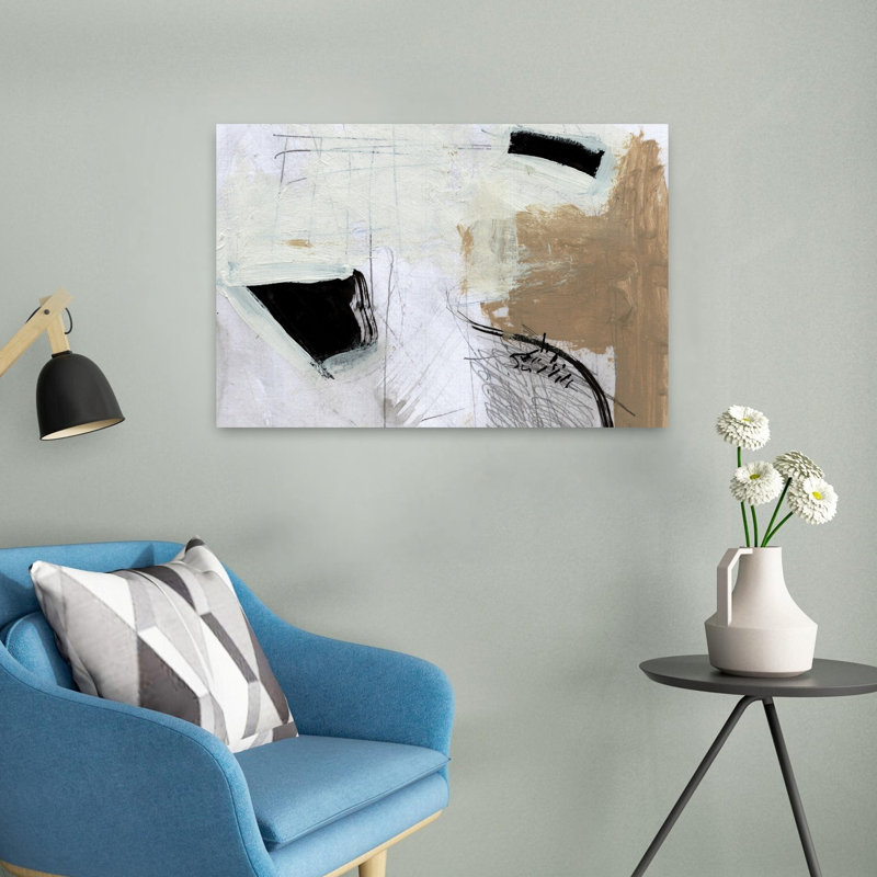 Art contemporain contemporain abstrait, H 16 po x l 24 po
