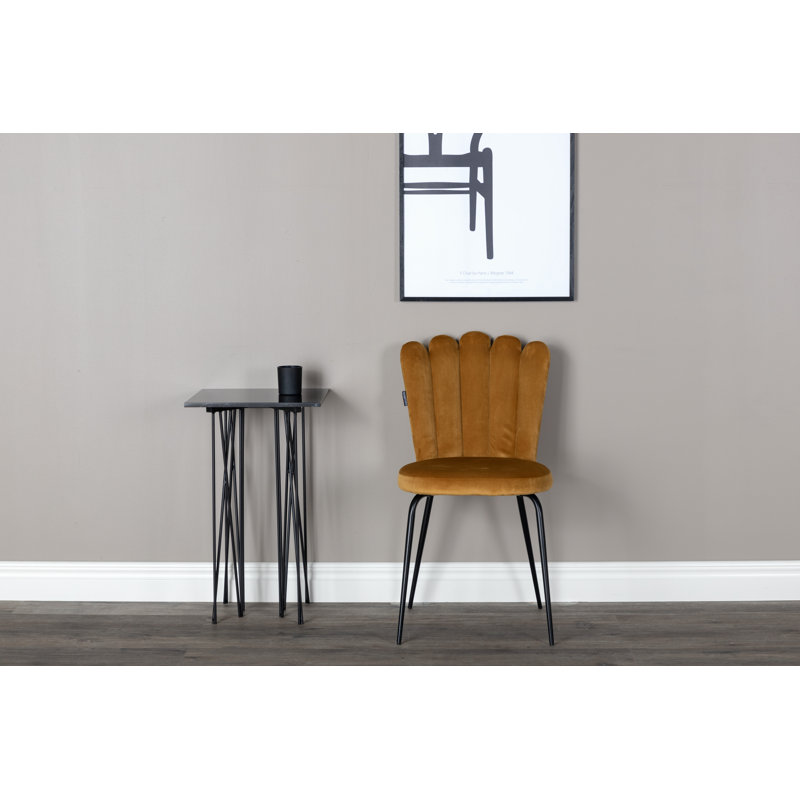48cm H Tufted Velvet Upholstered Side Chair, Yellow