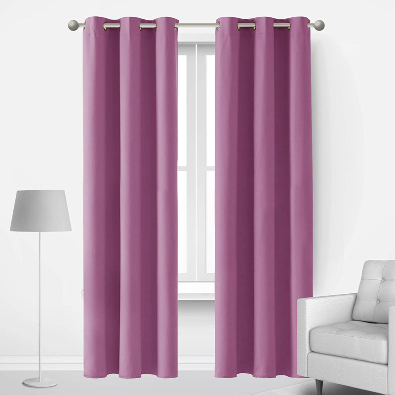 Lompoc Room Darkening Grommet Curtain Panels, 42" W x 84" L, Light Beige