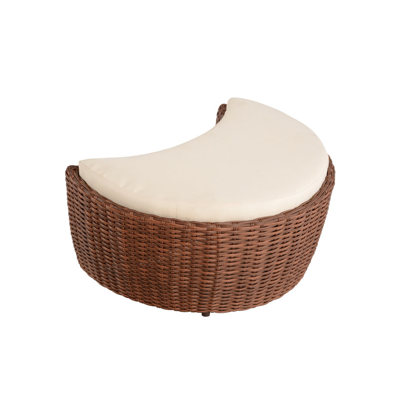 Repose-pieds d'extérieur en forme de lune romantique Collection romantique, Beige, Brun foncé