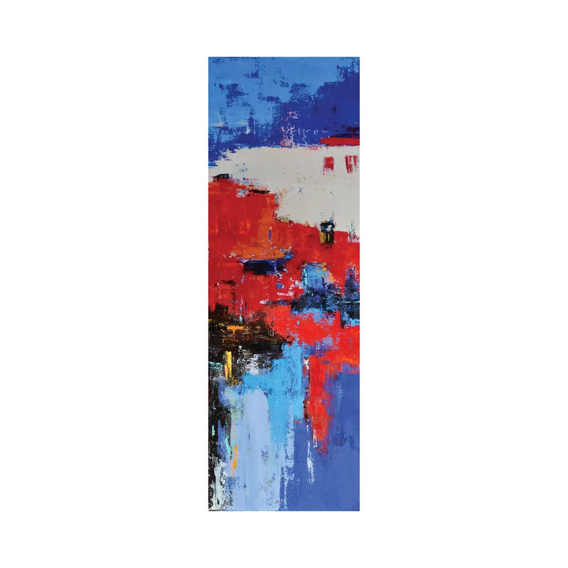 Abstract #10 1 Piece Wrapped Canvas Panoramic Painting, 30.48 cm H x 91.44 cm W x 1.91 cm D