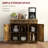 Rustic Sideboard With Solid Wood Countertop, 3 Drawers, Doors, And Adjustable Shelf For Modern Kitchen Storage-592443591