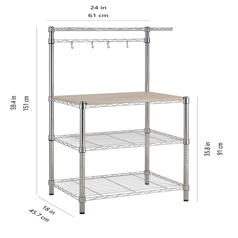 Chestertown Metal Standard Baker's Rack with Microwave Compatibility