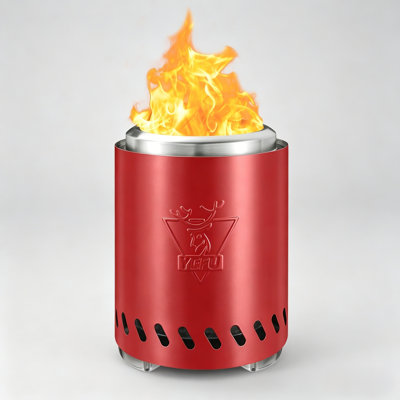 Tabletop Fire Pit 9.7 X 7.1 In, Low Smoke Camping Stove For Outdoor & Patio, Fueled By Pellets Or Wood, Safe Burning Table Top Firepit, With Travel Bag & 2 Mini Sticks & Fireproof Mat