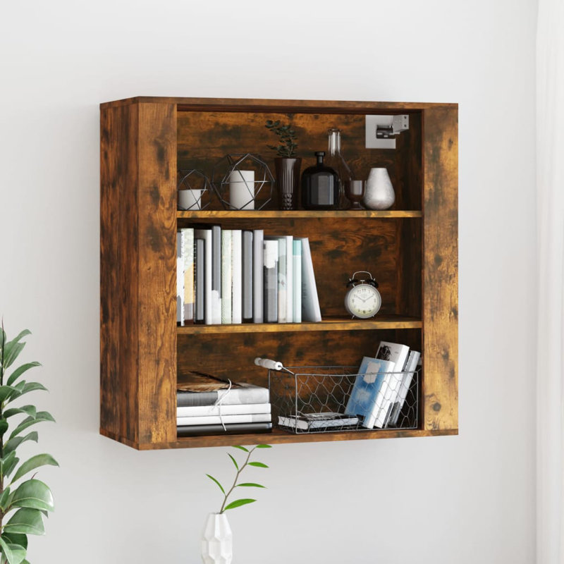 Aelianna Square Accent Shelf, Smoked Oak