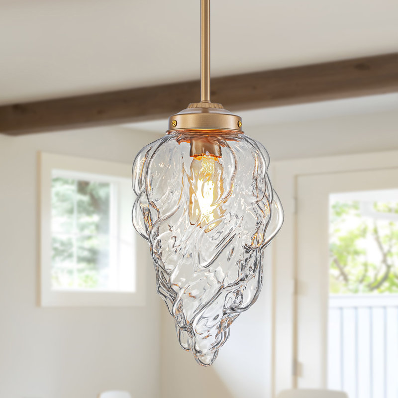 Luminaire suspendu unique en verre 1 lumière