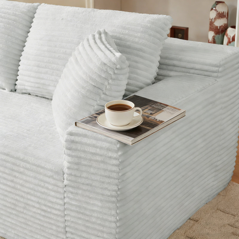 L-Shaped Modular Sofa Couch, Light Gray
