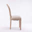 Chaise de salle à manger style français à structure ovale en bois massif avec dossier en lin et tissu, ensemble de 2