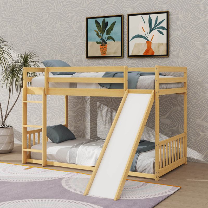 Lit superposé simple au-dessus de simple avec barrière de sécurité et barrière pratique, Naturel