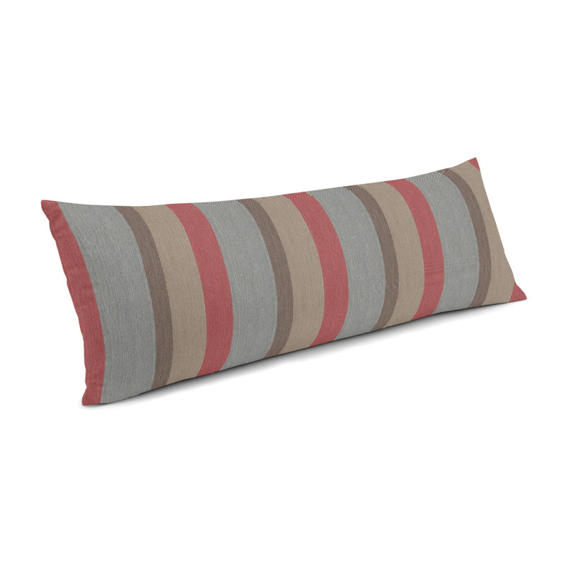 Sunbrella®Gateway Striped Outdoor Throw Pillow, 12" x 24", Red Blue