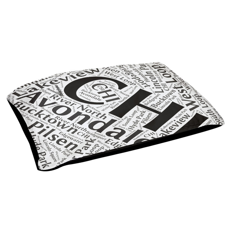 Oreiller rectangulaire designer, Moyen L 40 po x l 30 po, Noir, Chicago