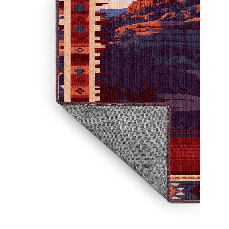  Tapis lavable Sedona Sunset Southwestern, Rectangle 5 pi x 7 pi
