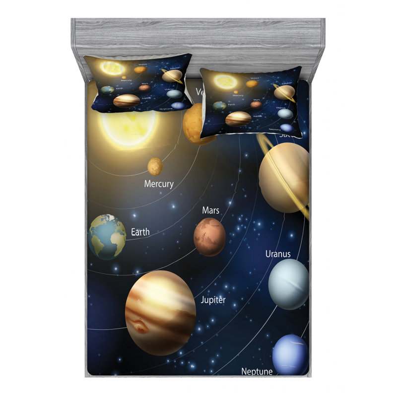 Educational Microfiber Sheet Set, Full Sheet Set + Fitted Sheet + 2 Pillowcases
