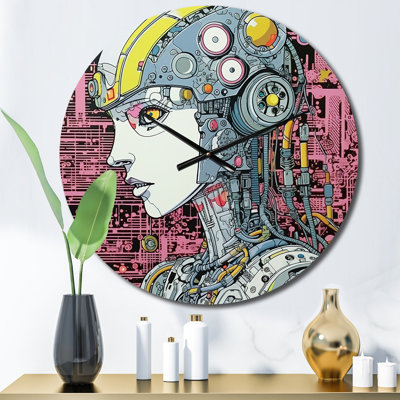 Charmant robot amoureux rétro Illustration I - Robot horloge murale