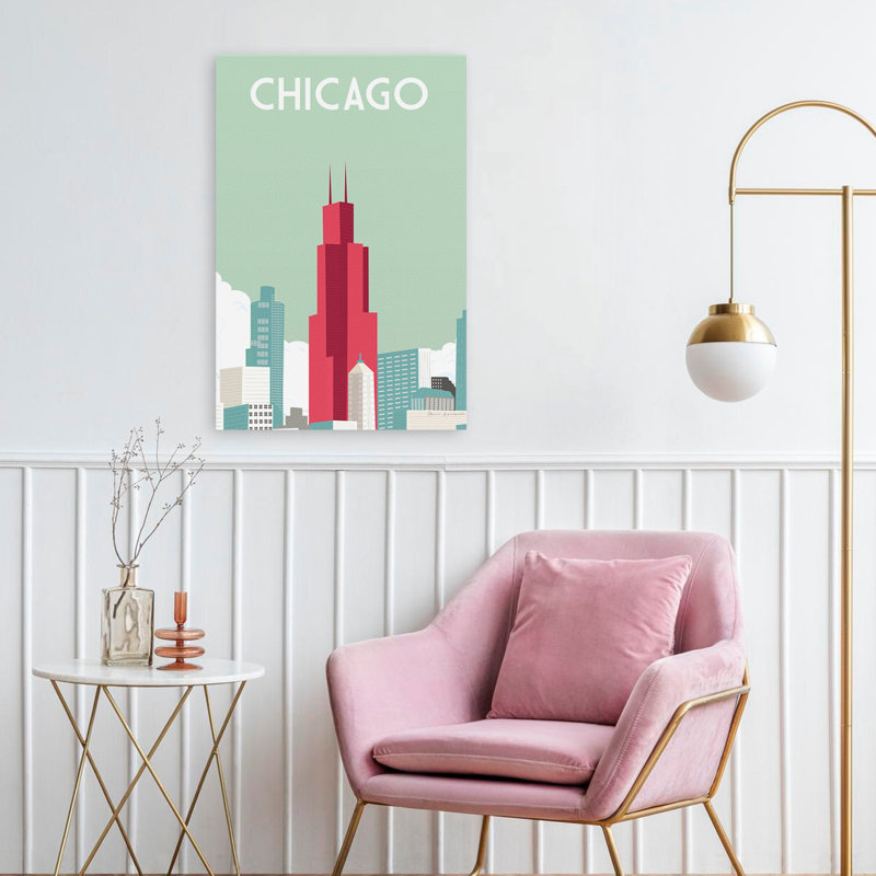 Chicago Crop - Adventure, Chicago, Illinois, art illustratif, H 24 po x l 16 po
