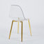Chaise de salle à manger élégante et durable en plastique transparent de conception minimaliste pour la maison et le bureau modernes