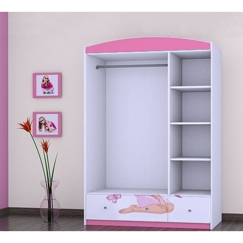 Irmtraud 3 Door Wardrobe, Pink