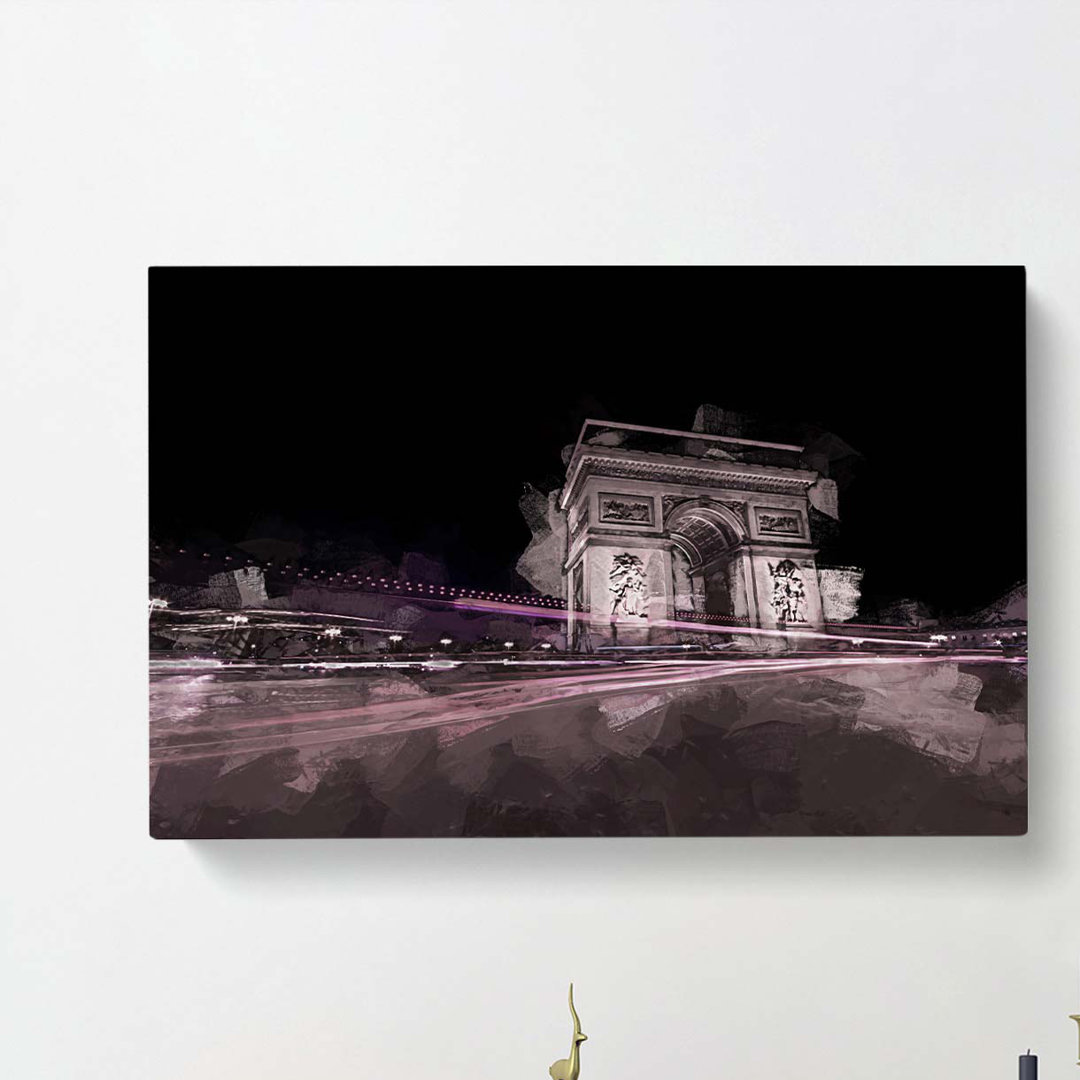 Arc de Triomphe in Paris in Abstract - Wrapped Canvas