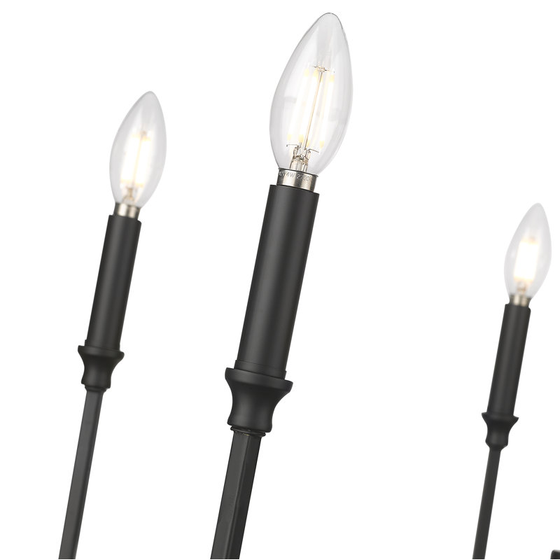 Lustre large de 32 po Azara, 5, Noir mat