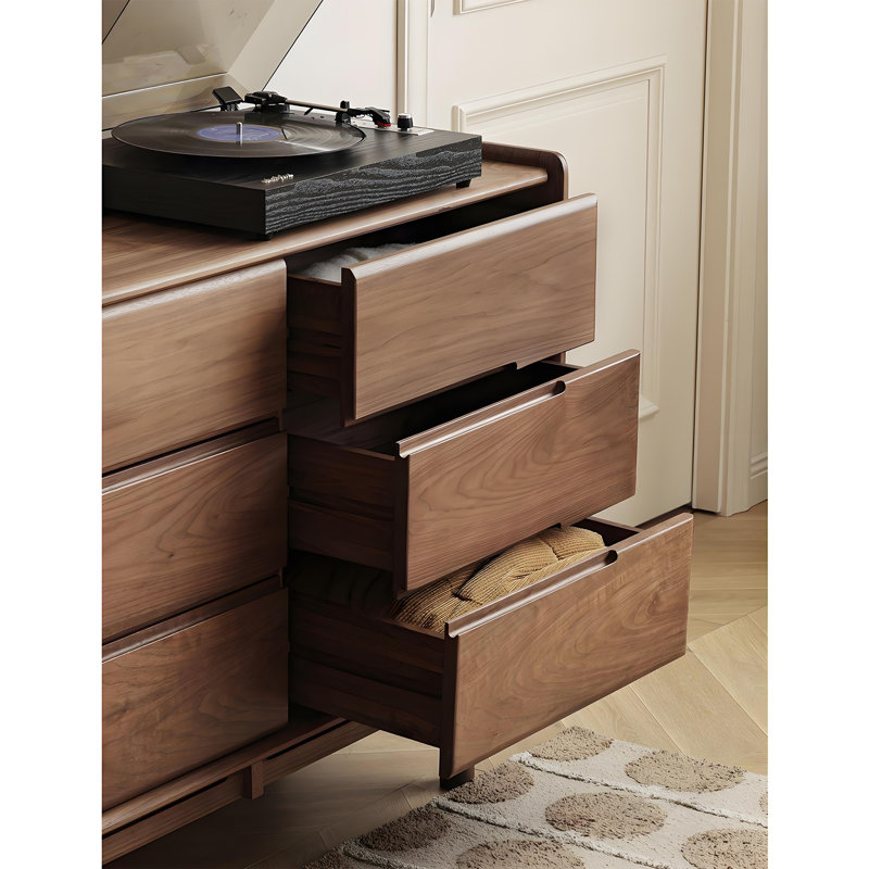 Rounded Groove Handle Buffet Table, 31.89" H x 70.87" W x 15.75" D