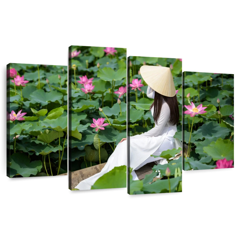 Leisha Lotus Pond Lady, 48" H x 75" W