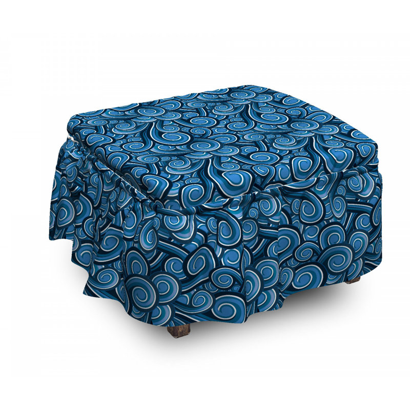 Housse pour repose-pieds marine ocean waves