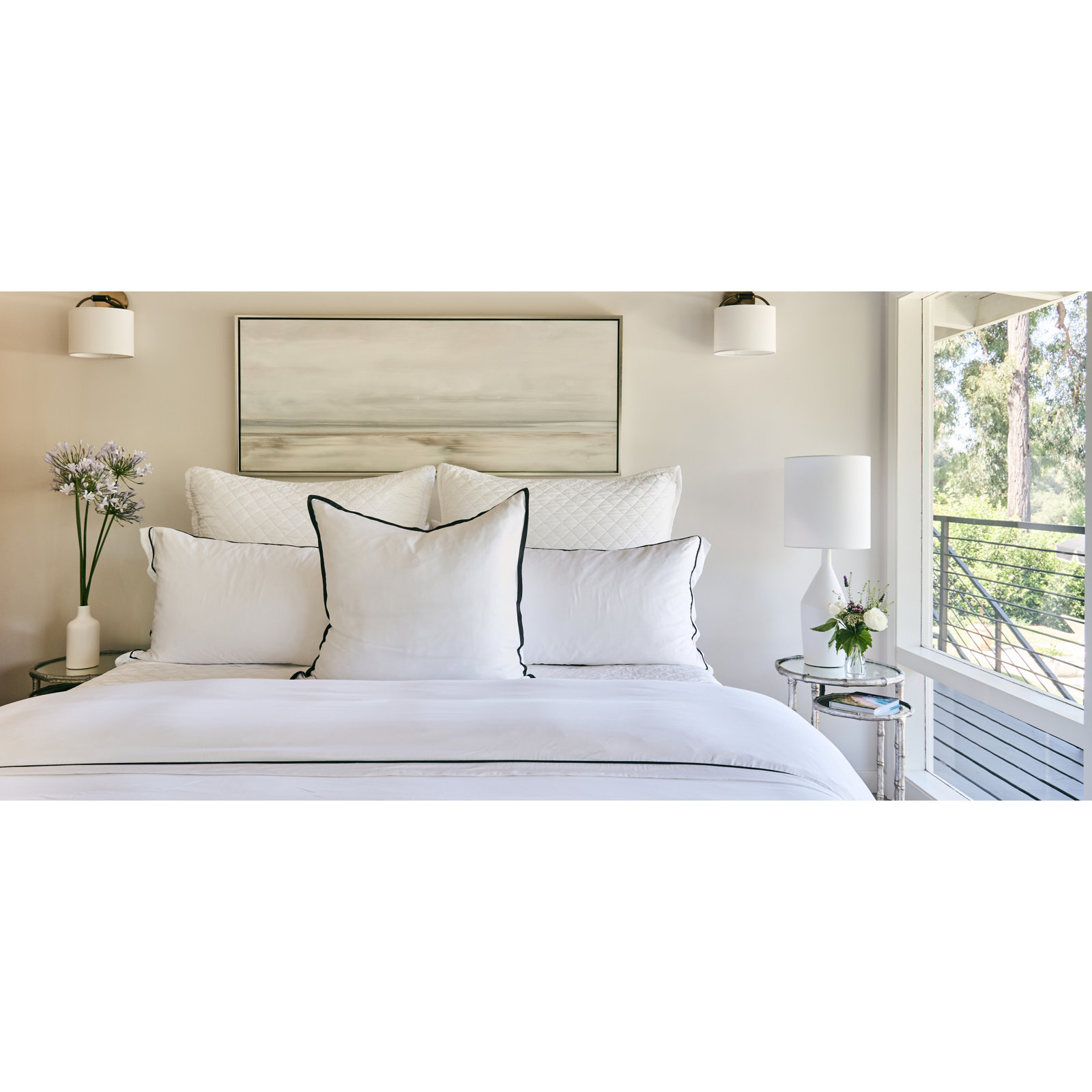 Monaco Rayon From Bamboo Sateen Throw Pillow, White
