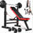 Multi-Function Adjustable Weight Bench Set With Leg Developer & Preacher Curl - 600 LBS Capacity Foldable Training Station