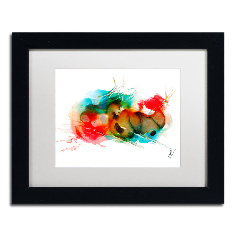Chrishona «Abstract 01», reproduction d'art encadrée, H 11 po x l 14 po x P 0,5 po, Blanc