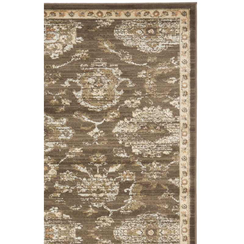 Tapis brun / ivoire Lavelle, Rectangle 5 pi 1 po x 7 pi 7 po