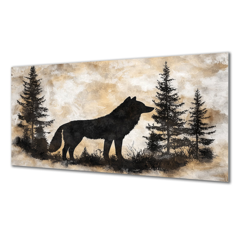 «Forest Wolf Guardian of the Forest I», reproduction d'art en métal, H 28 po x l 60 po