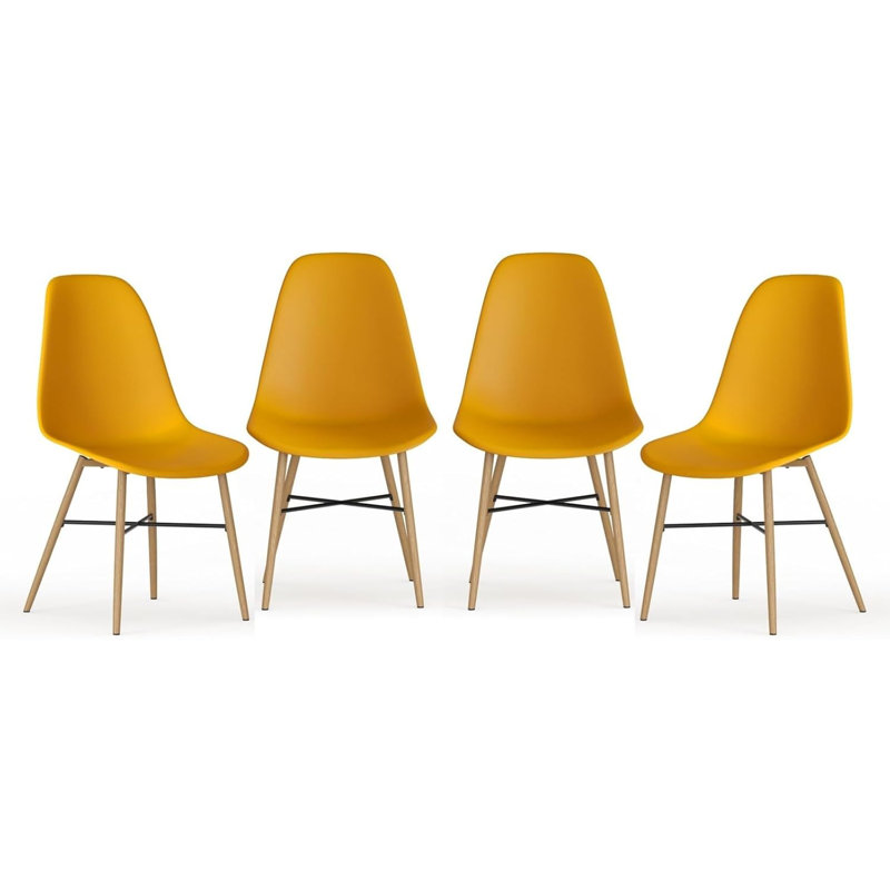 46cm H Side Chair, 4, Yellow