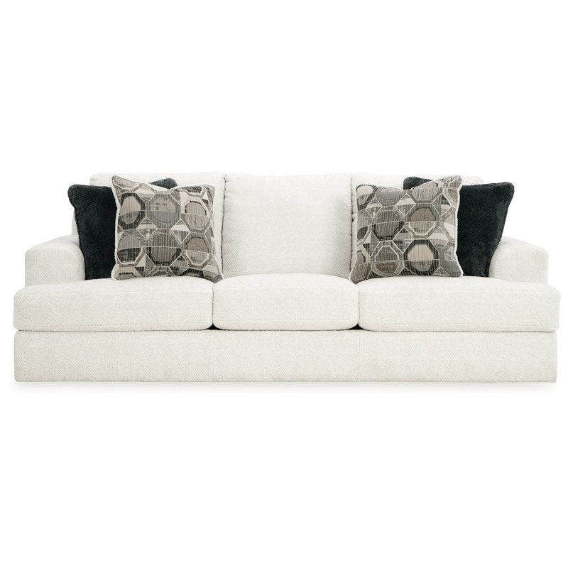 Canapé, causeuse, fauteuil surdimensionné et repose-pieds Karinne, Crème, crème