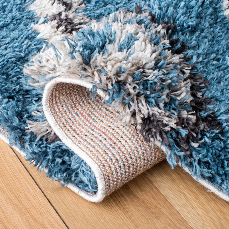 Tapis bleu Southwestern, Rectangle 5 pi 3 po x 7 pi 6 po