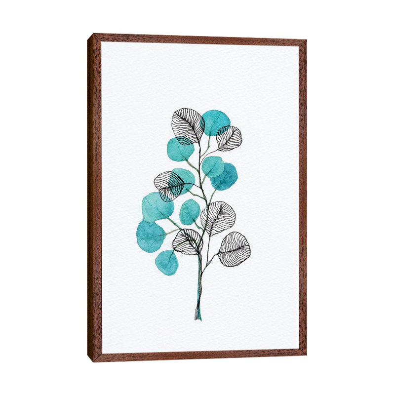 Leaves 1 Piece Painting on Canvas, 101.6cm H x 66.04cm W x 3.81cm D, Classic Brown Wood Framed