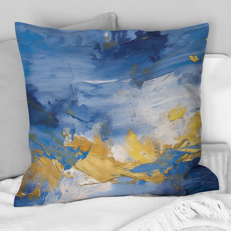 Coussin Effervescent Ocean Golden Sunrise Awakening IV - Abstract Landscape