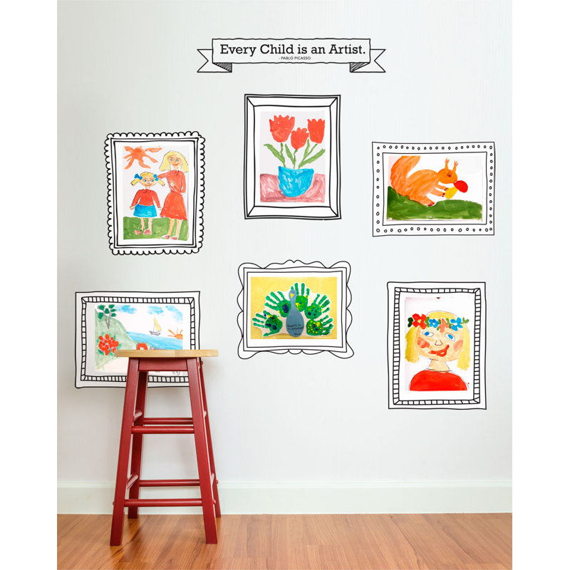 Cadres artistiques pour enfants avec citation