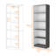 Bibliothèque spacieuse à 5 tablettes, gris mat et blanc - Bibliothèque de rangement élégante pour les articles ménagers-123282117