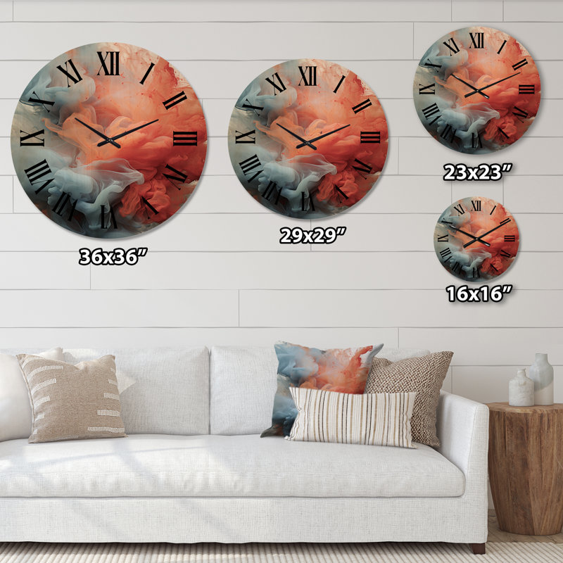 Horloge murale en bois massif Uswah, Très grand