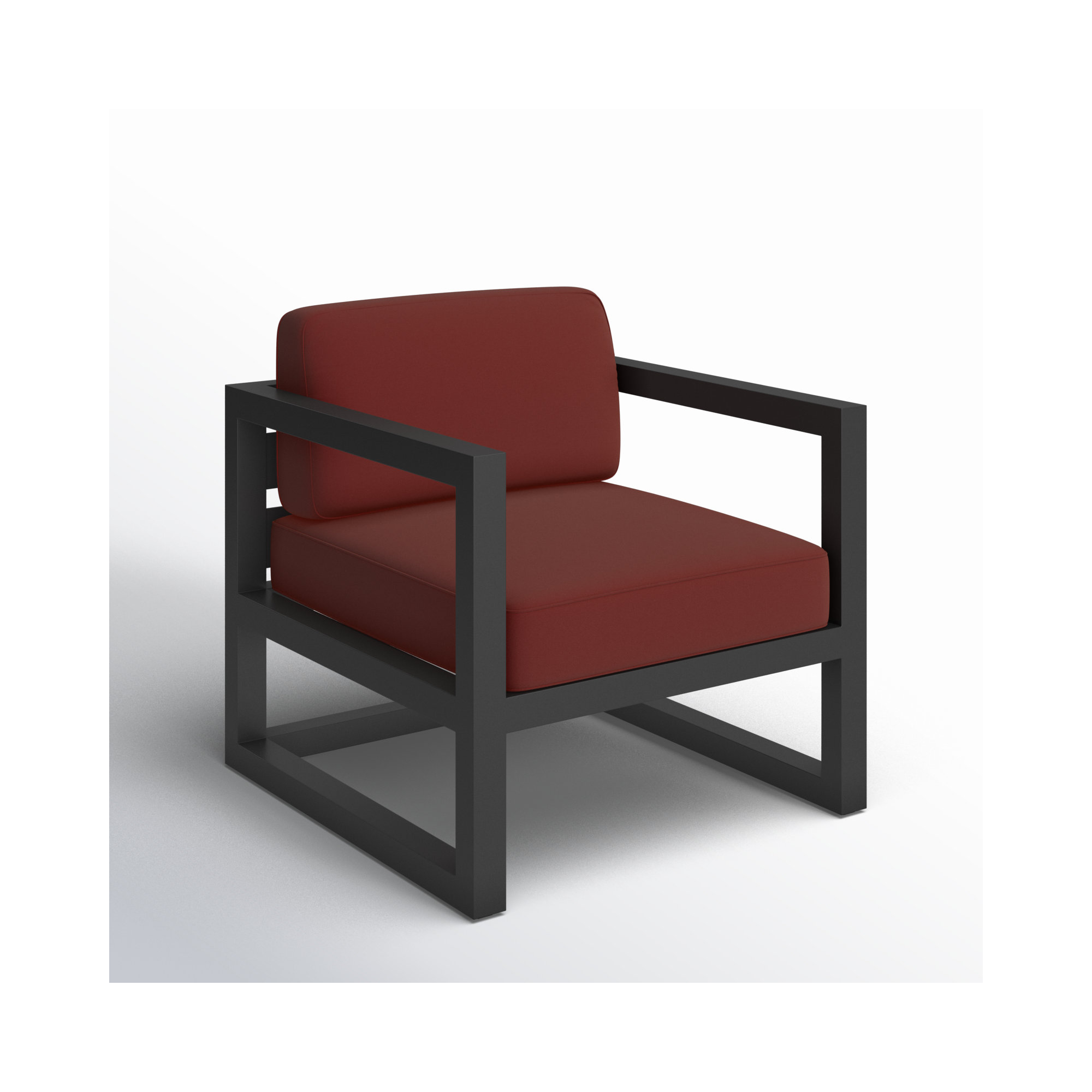 Smith Outdoor Lounge Chair with Sunbrella® Cushions, Slate, Canvas Henna