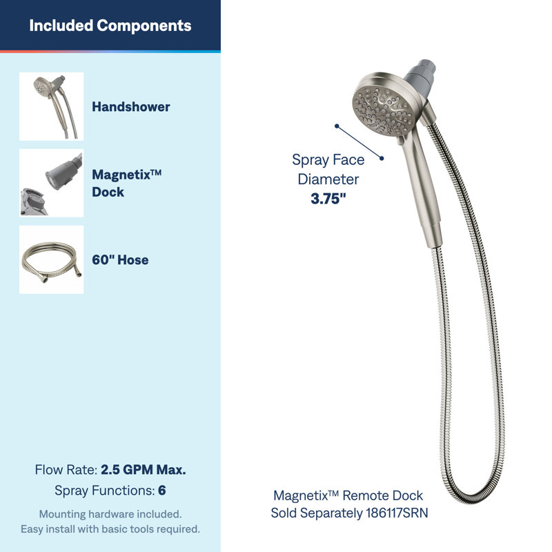 Engage Multi Function Handheld Shower Head, Brushed Nickel