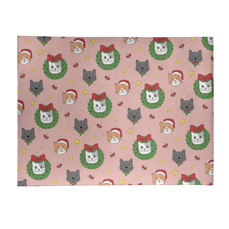 Tapis rouge/vert/gris zone fait main, Rectangle 5 pi x 7 pi