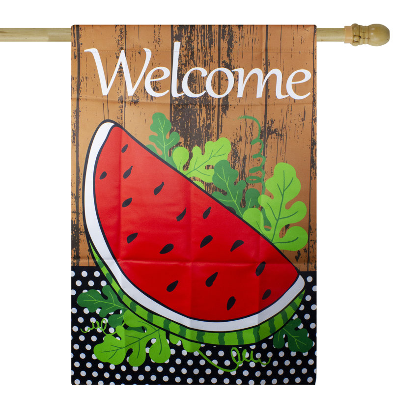 Drapeau extérieur Welcome Watermelon Slice Spring, H 40 po x l 28 po