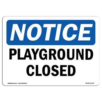 Playground Closed Aluminum Sign 12 x 18